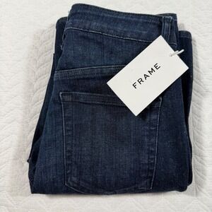 NWT FRAME Le Crop Mini Boot Jeans Guilty Dark Indigo Blue OPLCMB291 Size 25x27
